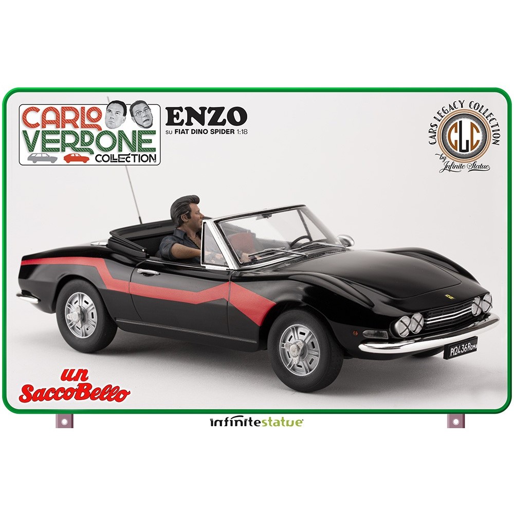 UN SACCO BELLO ENZO SU FIAT DINO SPIDER 1/18 SCALE FIGURE REPLICA INFINITE STATUE