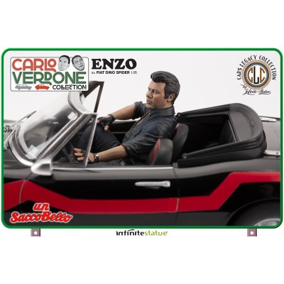UN SACCO BELLO ENZO SU FIAT DINO SPIDER 1/18 SCALE FIGURE REPLICA INFINITE STATUE