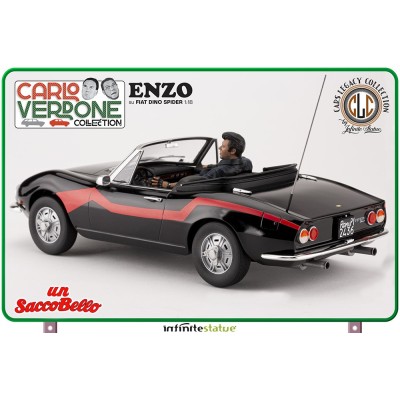 UN SACCO BELLO ENZO SU FIAT DINO SPIDER 1/18 SCALE FIGURE REPLICA INFINITE STATUE