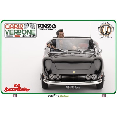 UN SACCO BELLO ENZO SU FIAT DINO SPIDER 1/18 SCALE FIGURE REPLICA INFINITE STATUE