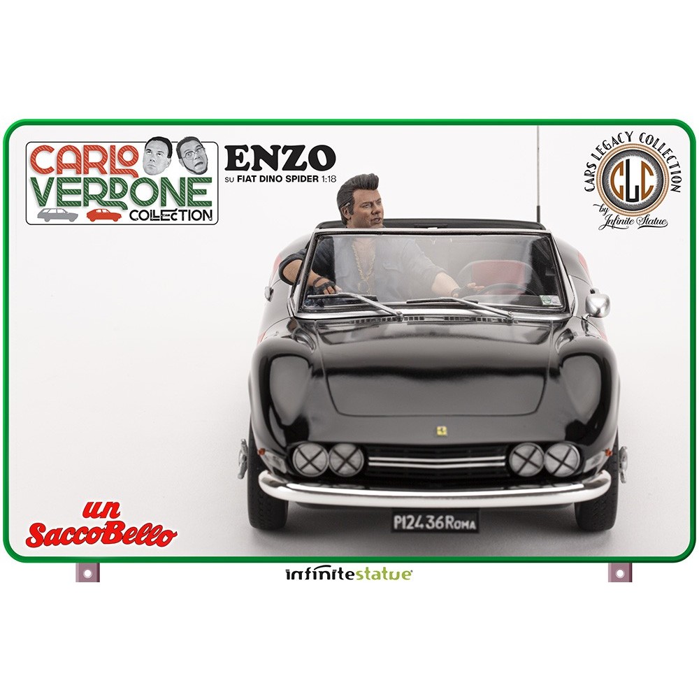 UN SACCO BELLO ENZO SU FIAT DINO SPIDER 1/18 SCALE FIGURE REPLICA INFINITE STATUE