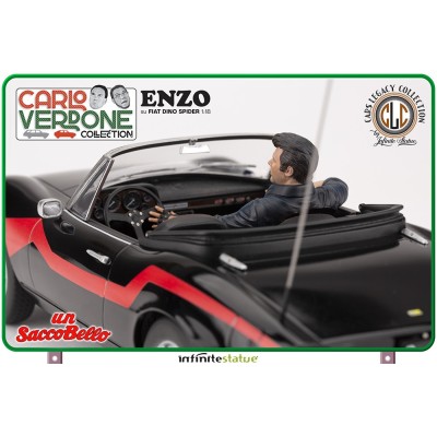 UN SACCO BELLO ENZO SU FIAT DINO SPIDER 1/18 SCALE FIGURE REPLICA INFINITE STATUE