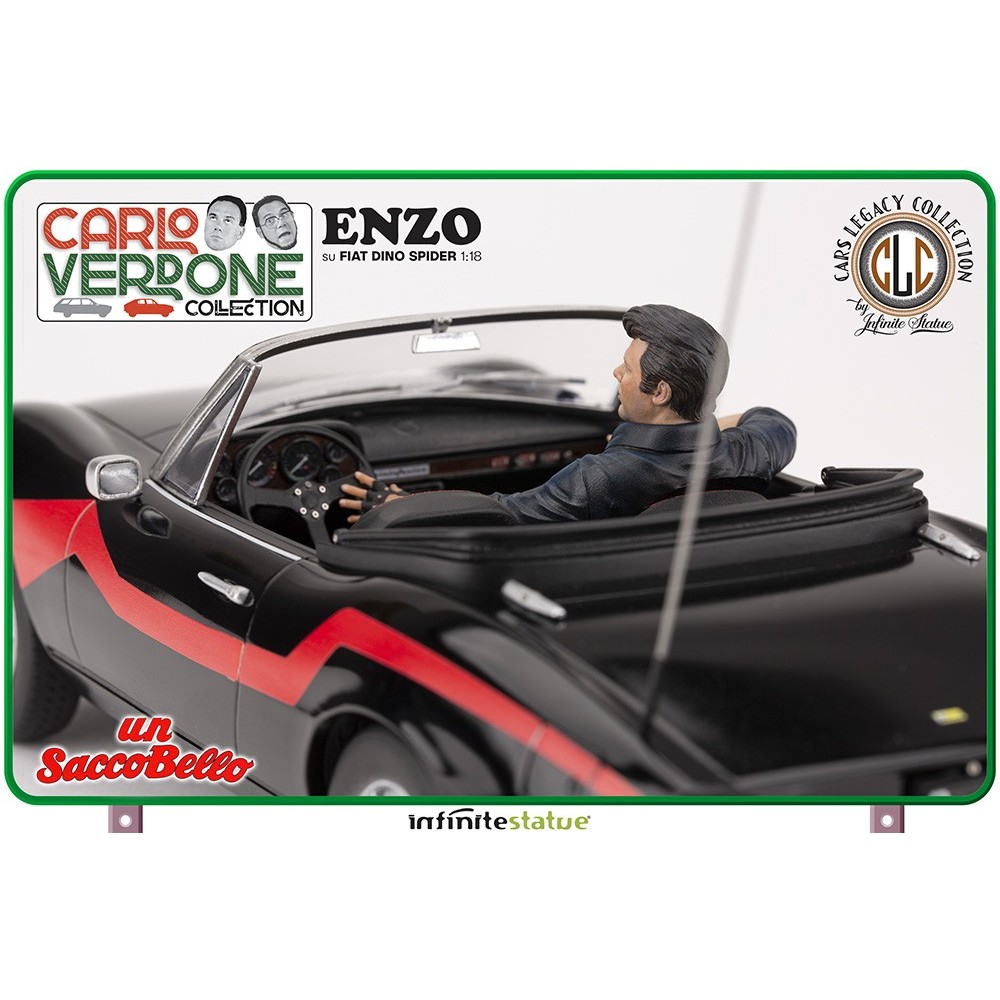 UN SACCO BELLO ENZO SU FIAT DINO SPIDER 1/18 SCALE FIGURE REPLICA INFINITE STATUE