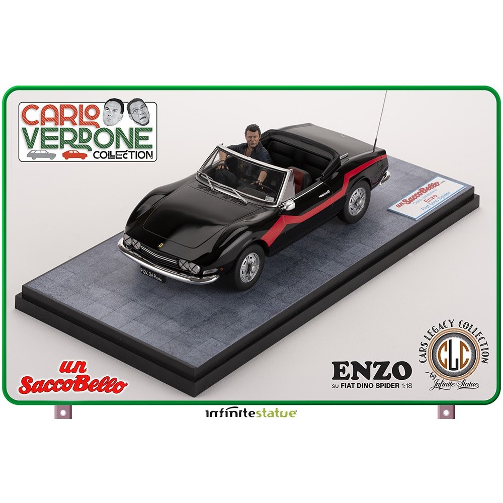 UN SACCO BELLO ENZO SU FIAT DINO SPIDER 1/18 SCALE FIGURE REPLICA INFINITE STATUE