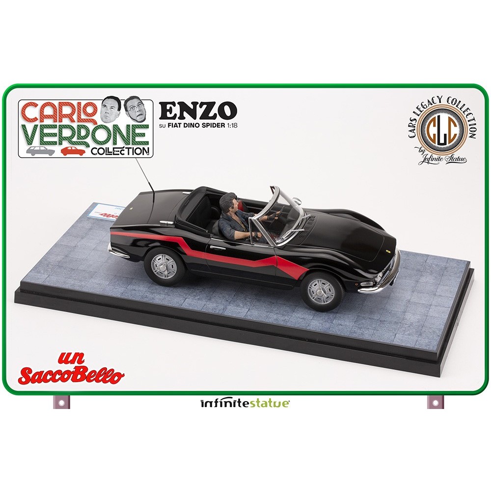 UN SACCO BELLO ENZO SU FIAT DINO SPIDER 1/18 SCALE FIGURE REPLICA INFINITE STATUE
