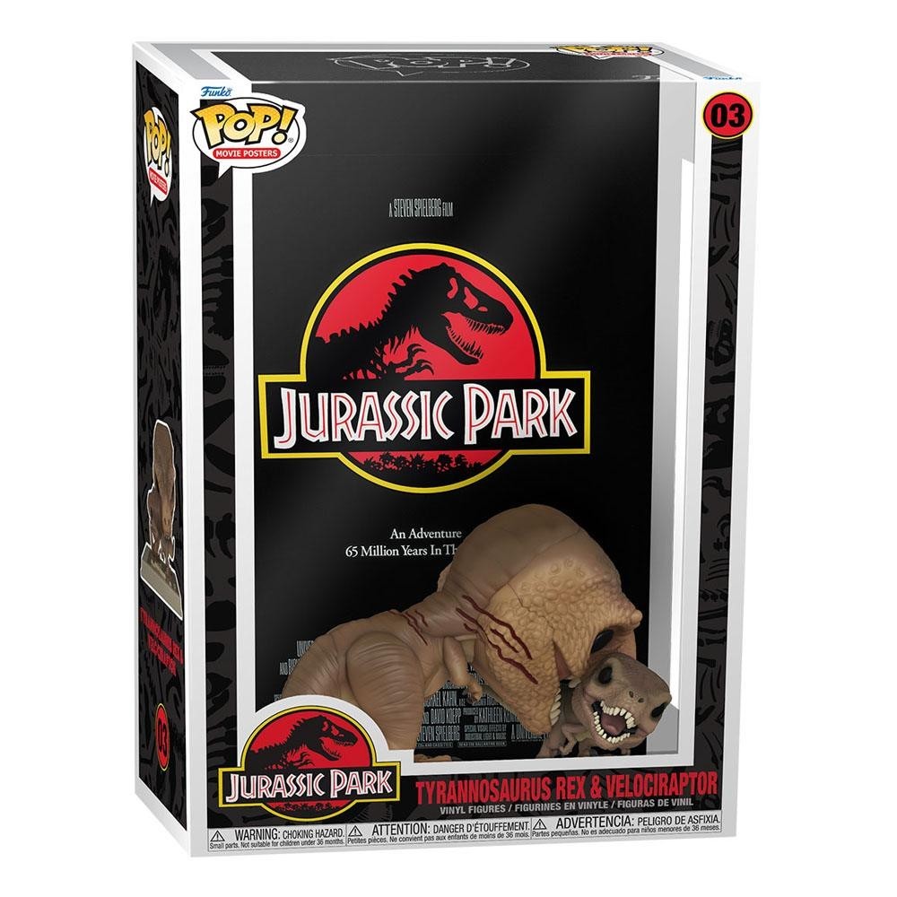 JURASSIC PARK FUNKO POP! MOVIE POSTER TYRANNOSAURUS REX & VELOCIRAPTOR BOBBLE HEAD FUNKO