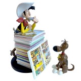 LUCKY LUKE PILE OF COMICS 30CM STATUA IN RESINA FIGURE PLASTOY