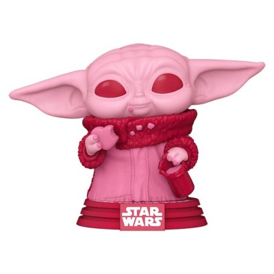 FUNKO FUNKO POP! VALENTINE STAR WARS THE MANDALORIAN GROGU WITH COOKIES BOBBLE HEAD KNOCKER FIGURE