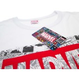 MAGLIA T SHIRT MARVEL LOGO COMICS BIANCA