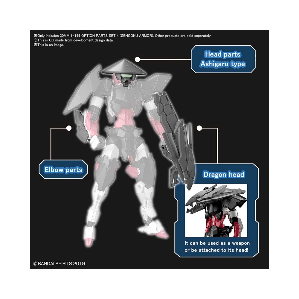 30MM OPTION PARTS SET 4 SENGOKU ARMOR 1/144 MODEL KIT BANDAI