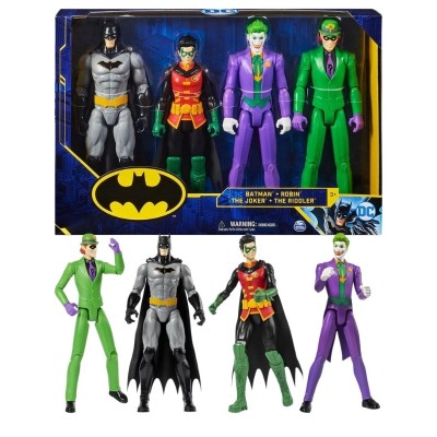 BATMAN ROBIN THE JOKER THE RIDDLER 30CM ACTION FIGURES SPIN MASTER