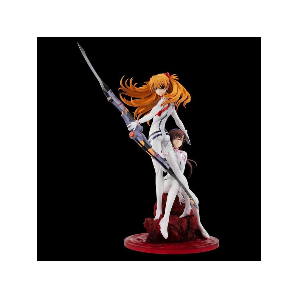 EVANGELION 3.0 + 1.0 THRICE UPON A TIME ASUKA AND MARI GEM STATUA FIGURE MEGAHOUSE