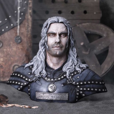 THE WITCHER GERALT OF RIVIA BUSTO STATUA RESINA 40CM FIGURE NEMESIS NOW