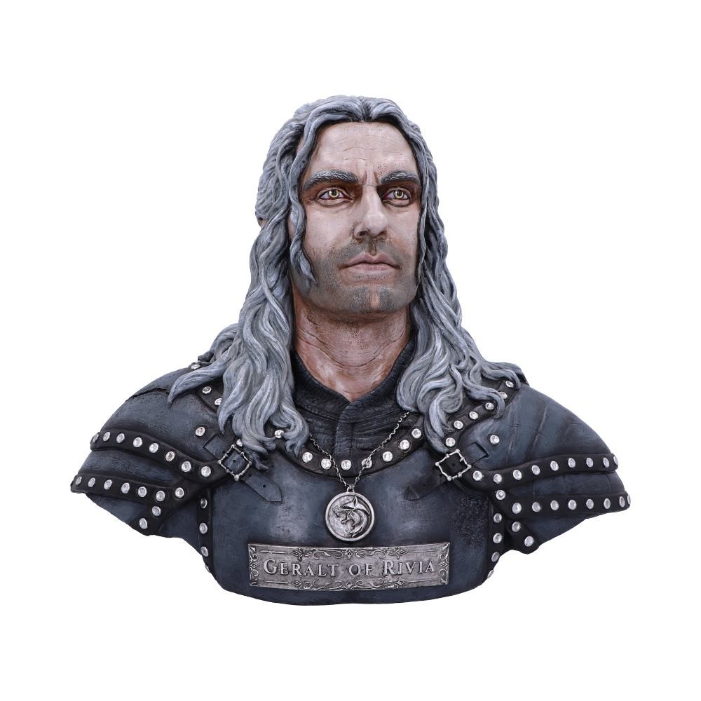 THE WITCHER GERALT OF RIVIA BUSTO STATUA RESINA 40CM FIGURE NEMESIS NOW