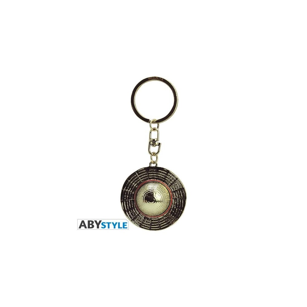ONE PIECE 3D METAL KEYCHAIN LUFFY HAT PORTACHIAVI CAPPELLO DI PAGLIA ABYSTYLE