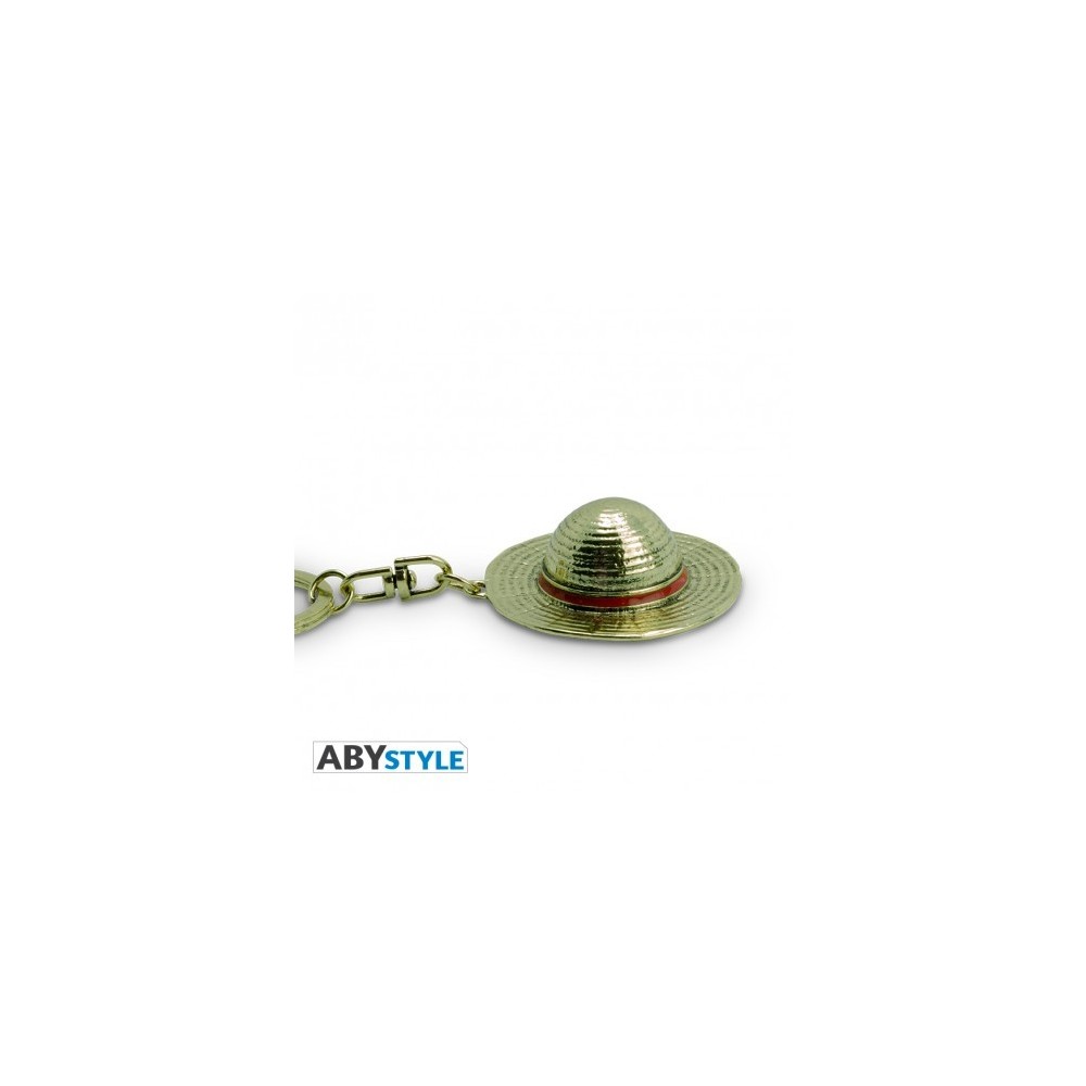 ONE PIECE 3D METAL KEYCHAIN LUFFY HAT PORTACHIAVI CAPPELLO DI PAGLIA ABYSTYLE
