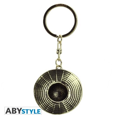 ONE PIECE 3D METAL KEYCHAIN LUFFY HAT PORTACHIAVI CAPPELLO DI PAGLIA ABYSTYLE