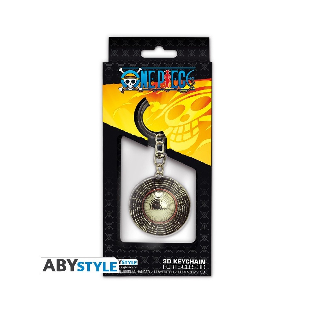 ONE PIECE 3D METAL KEYCHAIN LUFFY HAT PORTACHIAVI CAPPELLO DI PAGLIA ABYSTYLE