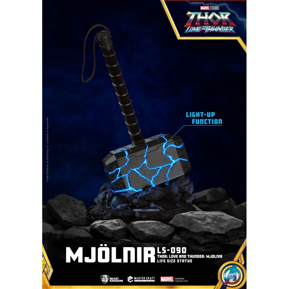BEAST KINGDOM THOR LOVE AND THUNDER MJOLNIR LIGHT UP FULL SCALE 1/1 REPLICA STATUE