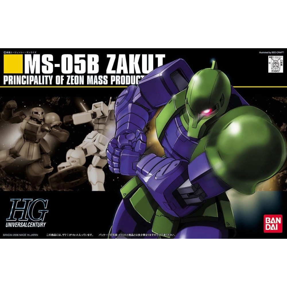 HIGH GRADE HGUC GUNDAM ZAKU I 1/144 MODEL KIT ACTION FIGURE BANDAI