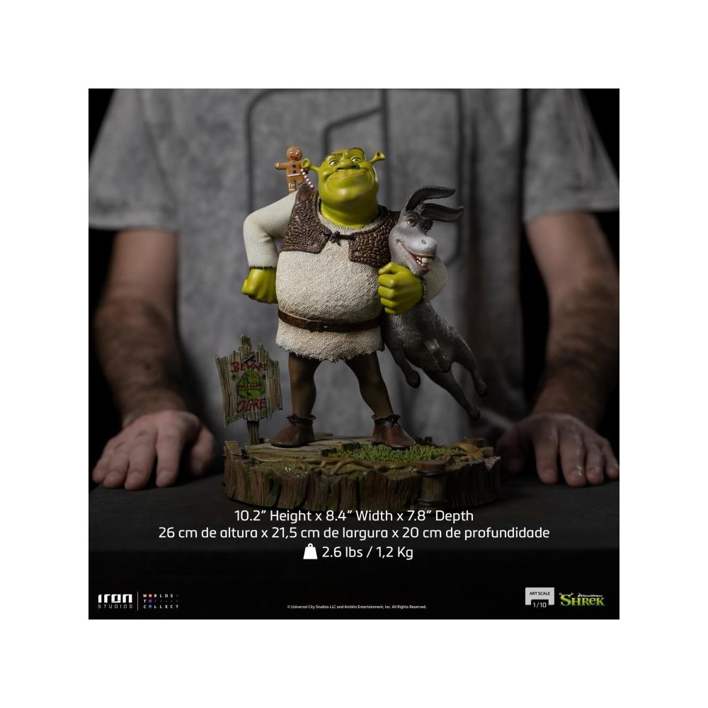 IRON STUDIOS SHREK AND DONKEY ART SCALE 1/10 STATUE FIGURE