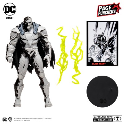DC BLACK ADAM PAGE PUNCHERS BLACK ADAM BLACK AND WHITE ACTION FIGURE MC FARLANE