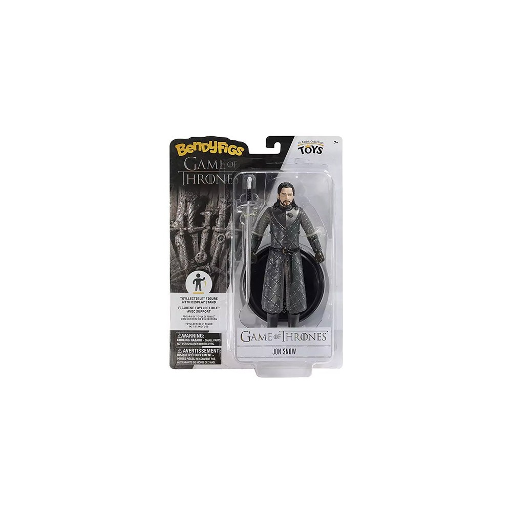 NOBLE COLLECTIONS GAME OF THRONES BENDYFIGS JON SNOW ACTION FIGURE