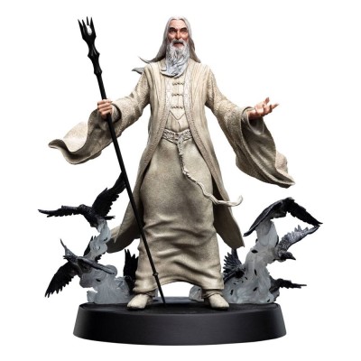WETA LORD OF THE RINGS SARUMAN THE WHITE 26CM STATUE FIGURES OF FANDOM