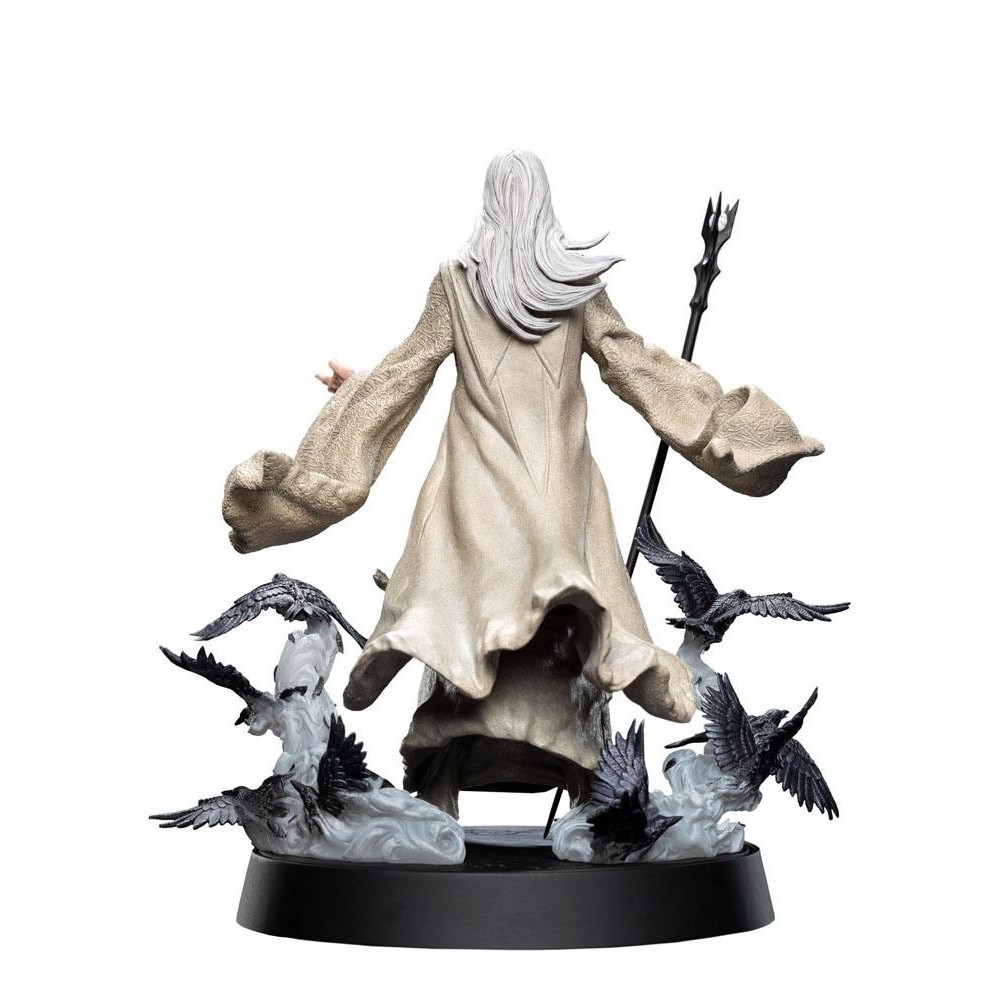 WETA LORD OF THE RINGS SARUMAN THE WHITE 26CM STATUE FIGURES OF FANDOM