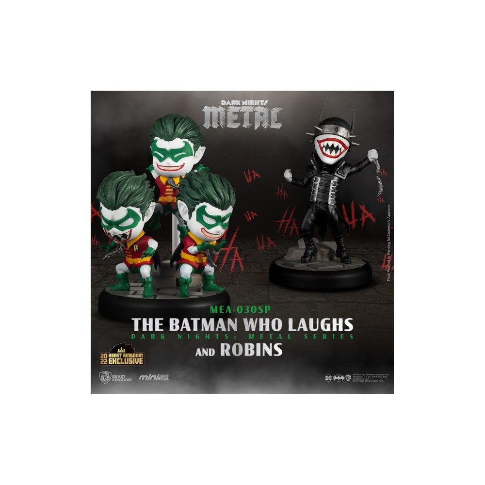 BEAST KINGDOM DARK KNIGHTS METAL BATMAN WHO LAUGHS AND ROBINS MINI EGG ATTACK FIGURE