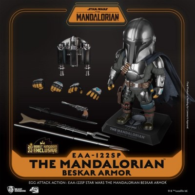 BEAST KINGDOM STAR WARS THE MANDALORIAN BESKAR ARMOR EGG ATTACK ACTION FIGURE
