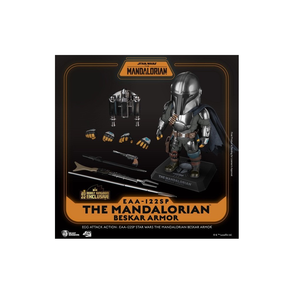 BEAST KINGDOM STAR WARS THE MANDALORIAN BESKAR ARMOR EGG ATTACK ACTION FIGURE