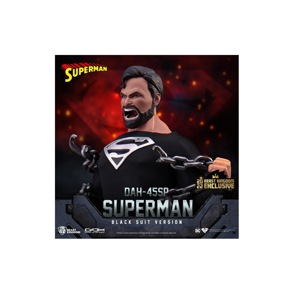 BEAST KINGDOM SUPERMAN BLACK SUIT VERSION DAH-045SP ACTION FIGURE