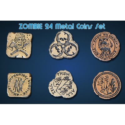 DRAWLAB ENTERTAINMENT ZOMBIE 24 METAL COINS SET