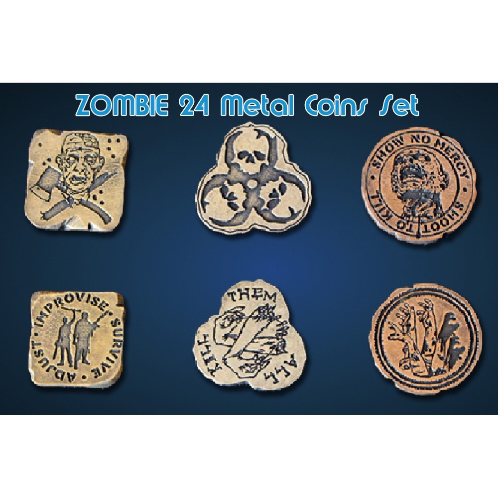 DRAWLAB ENTERTAINMENT ZOMBIE 24 METAL COINS SET