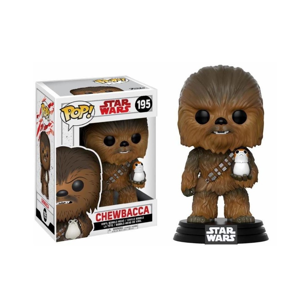 FUNKO FUNKO POP! STAR WARS EPISODE VIII CHEWBACCA AND PORG BOBBLE HEAD KNOCKER FIGURE