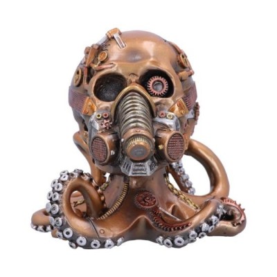 NEMESIS NOW OCTO RESPIRAT BRONZE STEAMPUNK SKULL STATUE