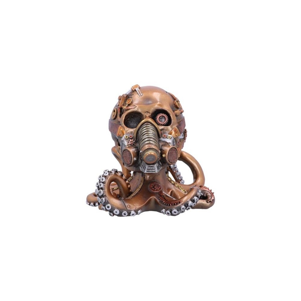 NEMESIS NOW OCTO RESPIRAT BRONZE STEAMPUNK SKULL STATUE