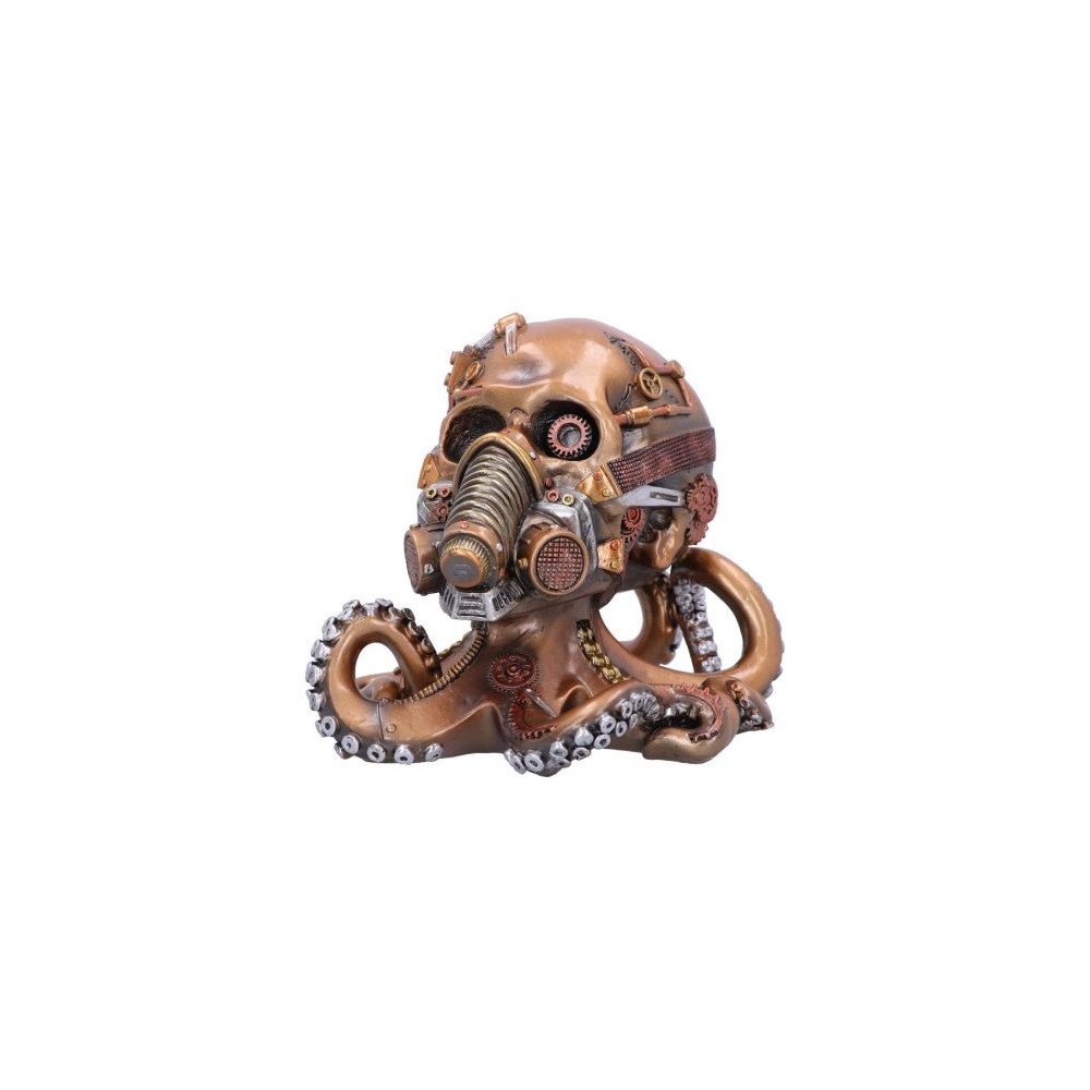 NEMESIS NOW OCTO RESPIRAT BRONZE STEAMPUNK SKULL STATUE