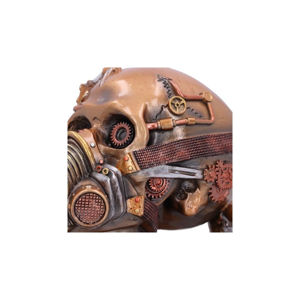 NEMESIS NOW OCTO RESPIRAT BRONZE STEAMPUNK SKULL STATUE