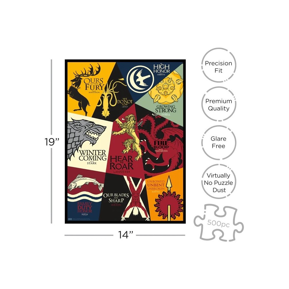 GAME OF THRONES MOTTOS 500 PCS PUZZLE 50X35CM AQUARIUS ENT