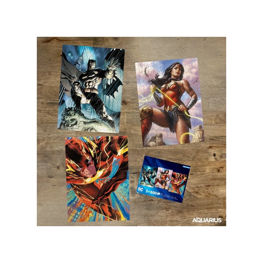 DC COMICS HEROES 3X 500 PCS PUZZLE 47X35CM AQUARIUS ENT