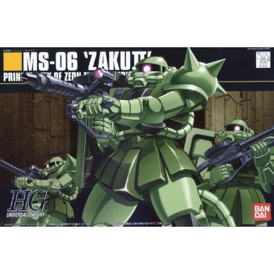 BANDAI HIGH GRADE HGUC MS-06 ZAKU II MASS PRODUCTION TYPE 1/144 MODEL KIT