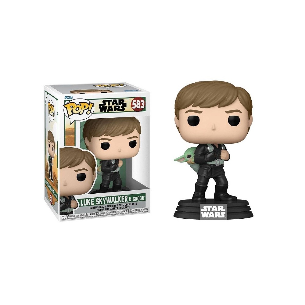 FUNKO FUNKO POP! THE BOOK OF BOBA FETT LUKE SKYWALKER AND GROGU BOBBLE HEAD KNOCKER FIGURE