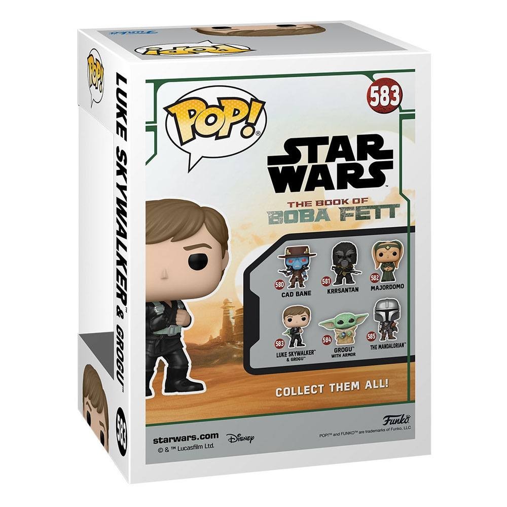 FUNKO FUNKO POP! THE BOOK OF BOBA FETT LUKE SKYWALKER AND GROGU BOBBLE HEAD KNOCKER FIGURE
