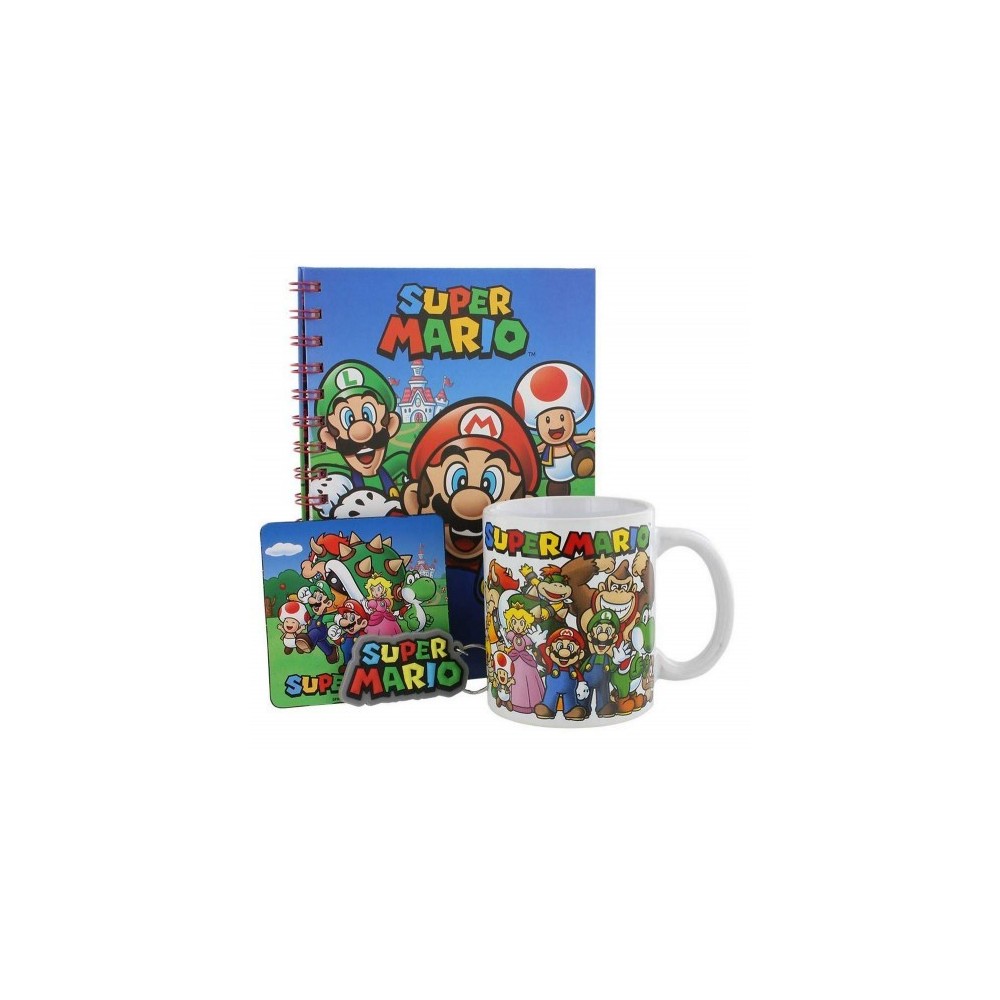 PYRAMID INTERNATIONAL SUPER MARIO 4 IN 1 GIFT SET - MUG COASTER NOTEBOOK AND KEYCHAIN