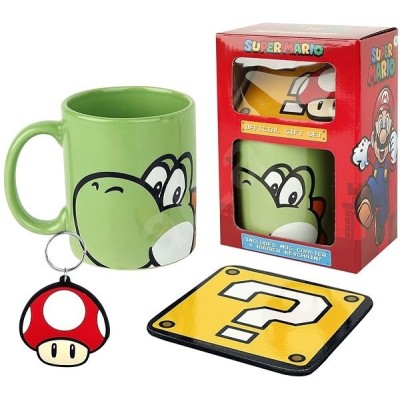 SUPER MARIO YOSHI GIFT SET - TAZZA SOTTOBICCHIERE E PORTACHIAVI PYRAMID INTERNATIONAL