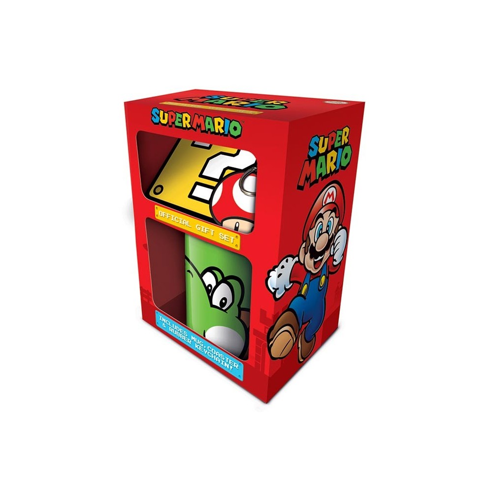 PYRAMID INTERNATIONAL SUPER MARIO YOSHI GIFT SET - MUG COASTER AND KEYCHAIN