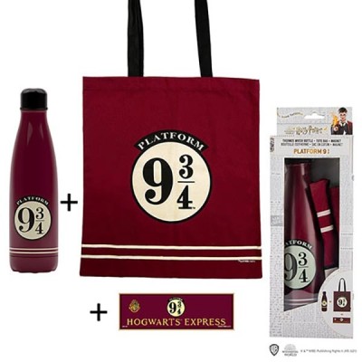 CINEREPLICAS HARRY POTTER PLATFORM 9 3/4 GIFT PACK - BOTTLE MAGNET AND BAG