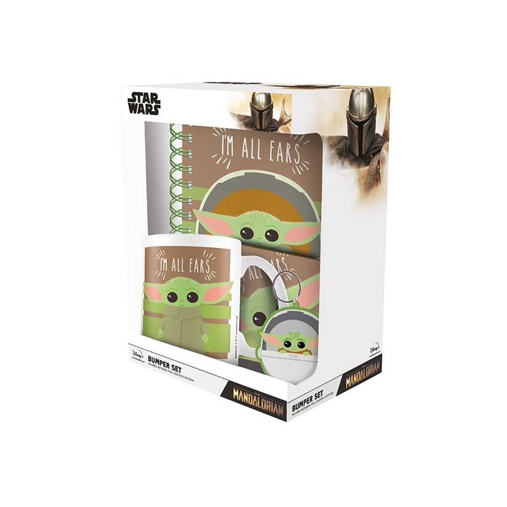 STAR WARS THE MANDALORIAN 4 IN 1 GIFT SET - TAZZA SOTTOBICCHIERE AGENDA E PORTACHIAVI PYRAMID INTERNATIONAL